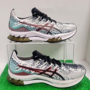 Asics Kensei Blast Mens 8 White Black Running Shoes Trainers Sneaker 1011B203